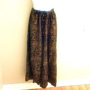 Gypsy Boho wide leg palazzo pants abstract